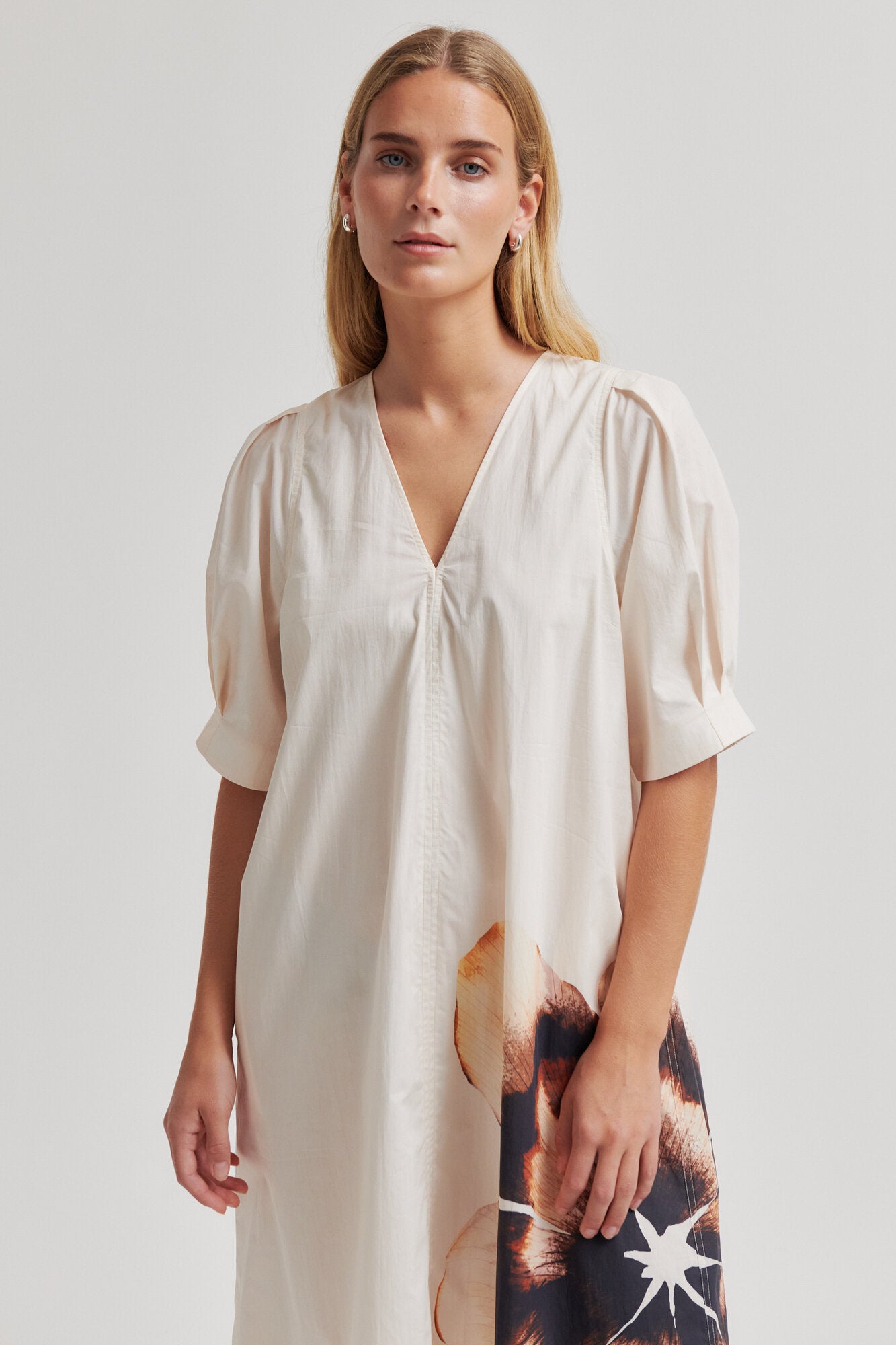 Adrienna midi kjole - Eggnog